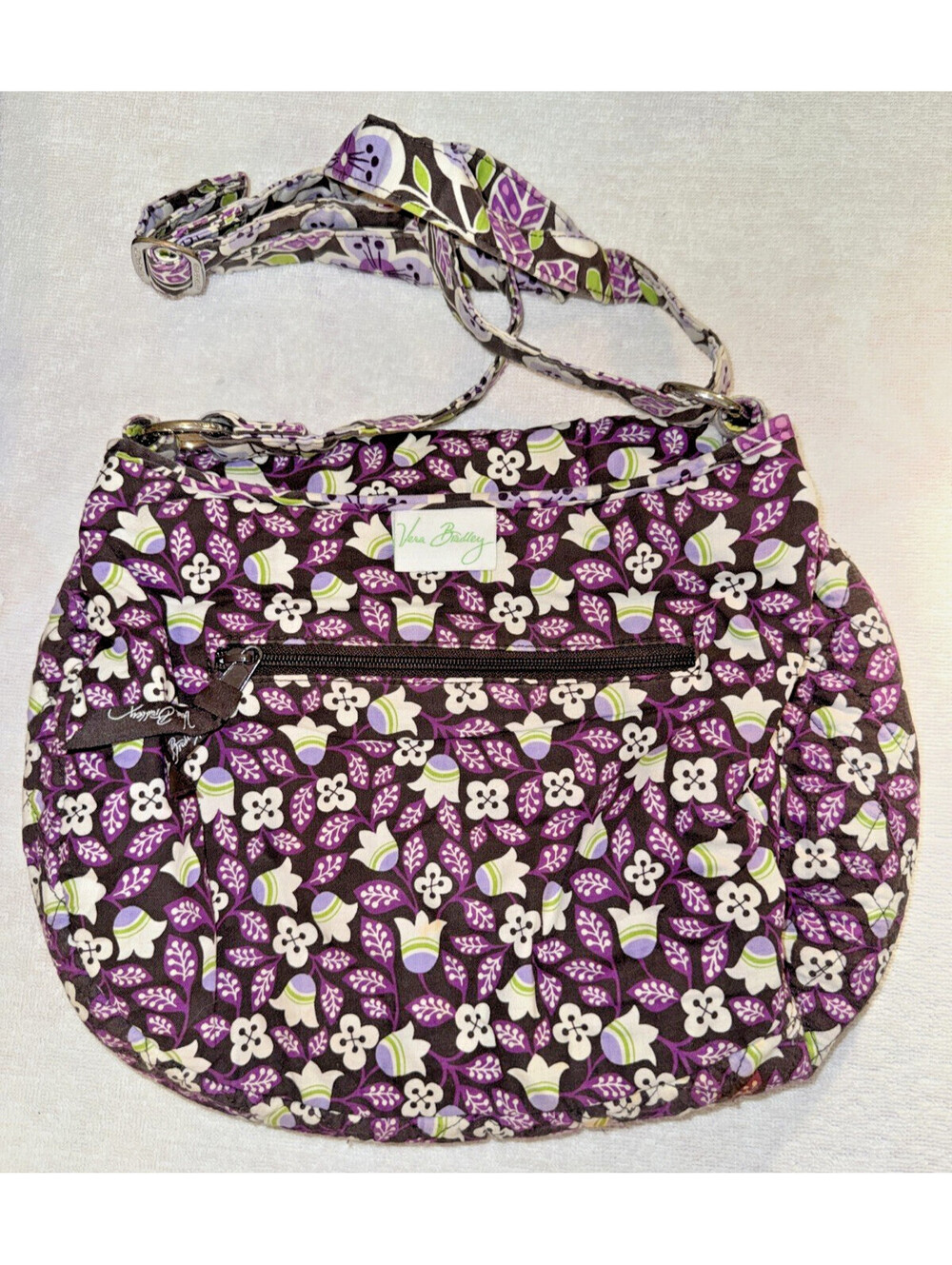 Vera Bradley Plum Petals Shoulder Bag Purple Floral Quilted Handbag
